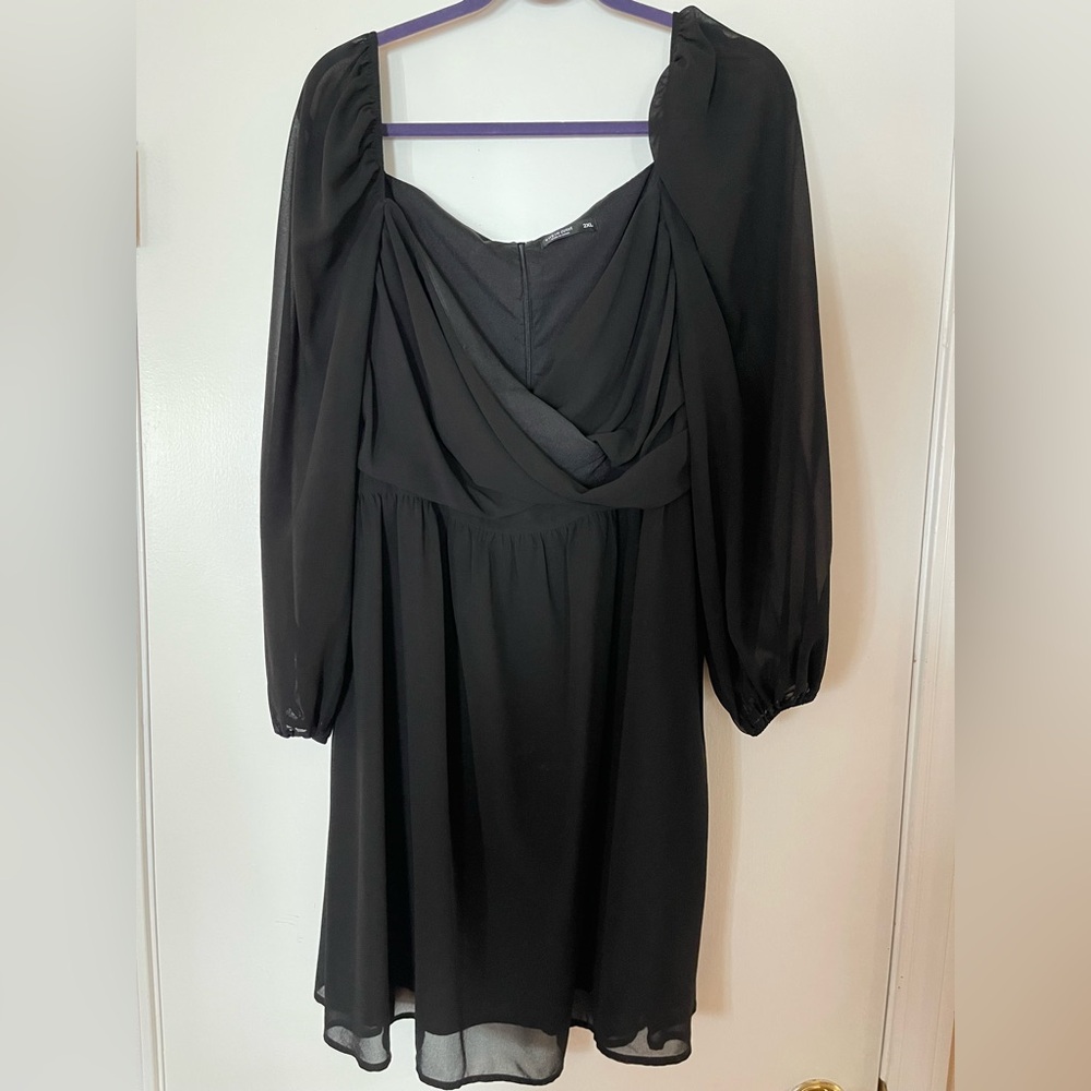 SHEIN Black Long Sleeve Dress